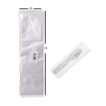 Saco plástico para talher 05x24x0,05 PEBD com 1000 unidades