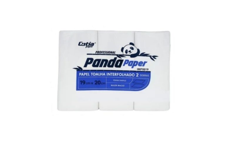 Papel toalha interfolha 100% celulose com 700 folhas Panda