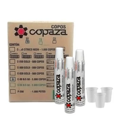 Copo Plástico Descartável 80 ml c/3000 un Copaza