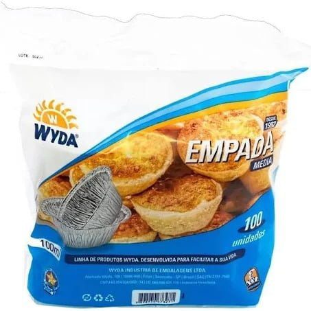 Forma de alumínio para empada 100 ml Wyda com 100 unidades