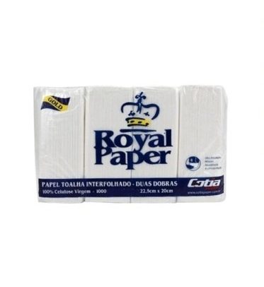 Papel toalha interfolha Royal Paper Gold 2 dobras 22x20 c/1000 un
